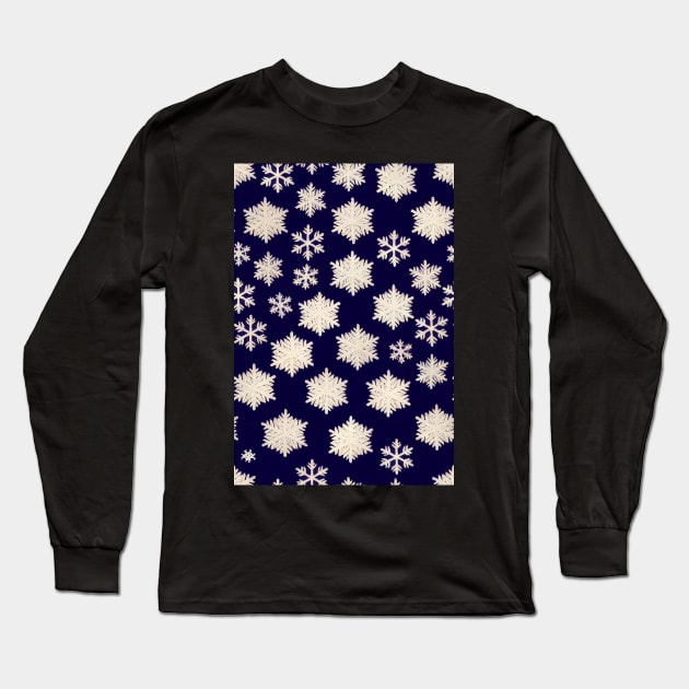 Christmas Seamless Pattern - Snowflakes #3 Long Sleeve T-Shirt by Endless-Designs